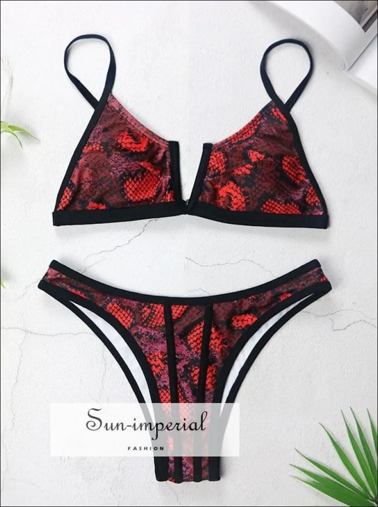 Bandeau Bikini V Neck Push up Swimwear Brazilian Cut Bikini Set