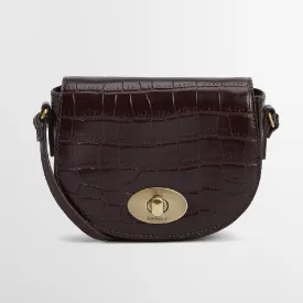 Barbour Eilein Leather Ladies Saddle Bag - Black Cherry