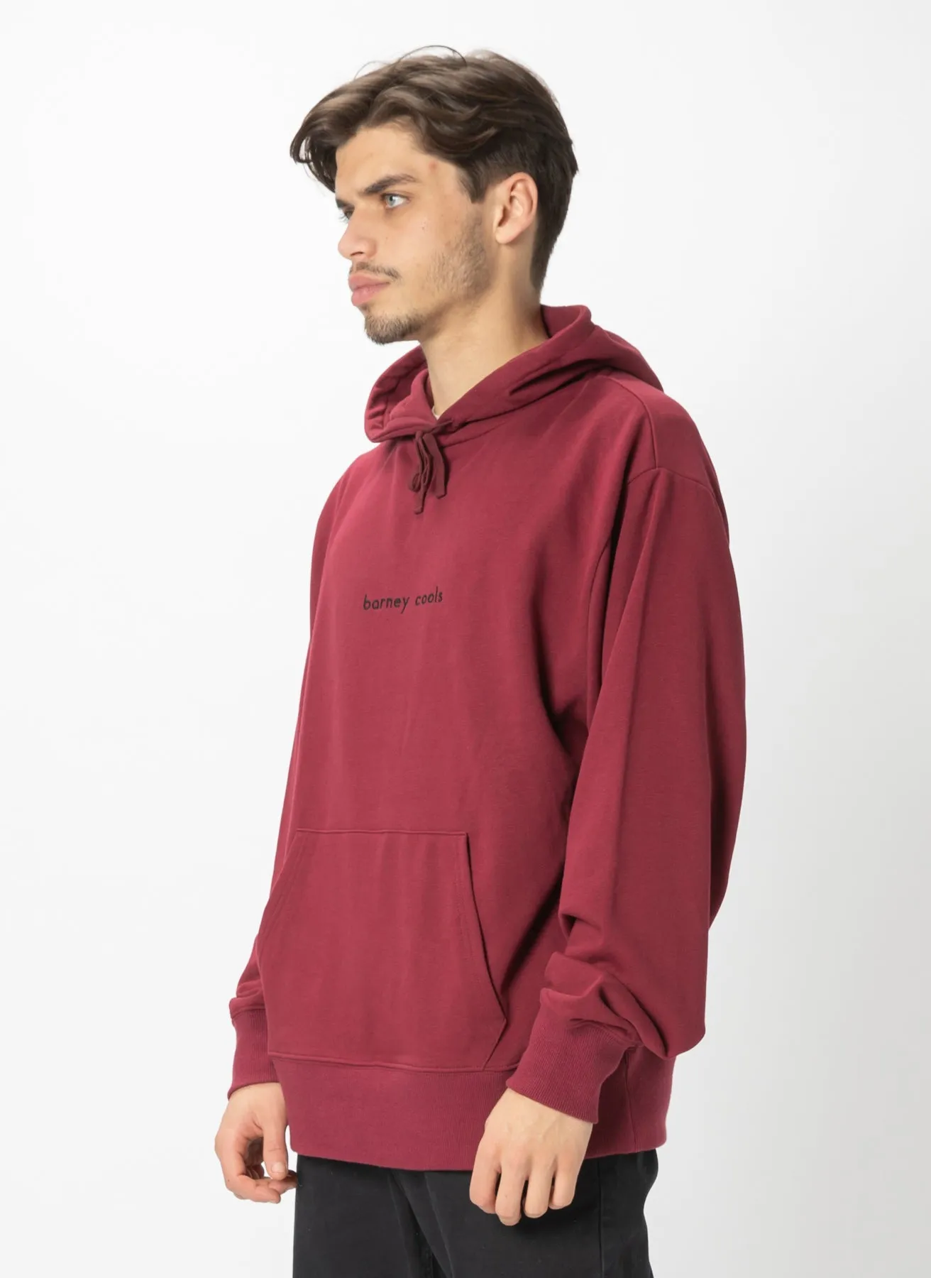 Barney Cools Hood Embro Sweatshirt Oxblood