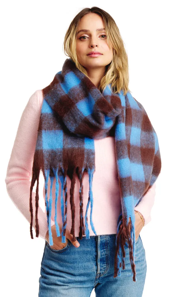 BASC2600 GINGHAM PLAID PATTERN OBLONG SCARF