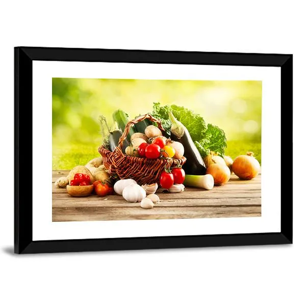 Basket Of Vegetables Canvas Wall Art