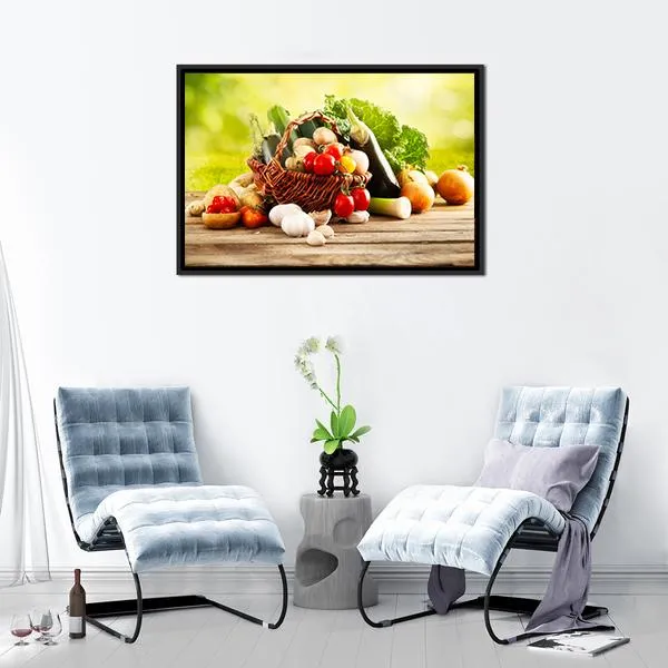 Basket Of Vegetables Canvas Wall Art