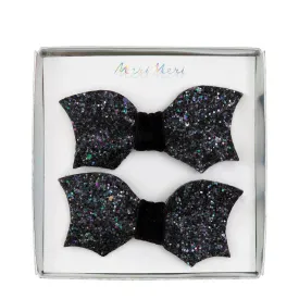 Bat Bow Glitter Hair Barretts (Pack of 2)