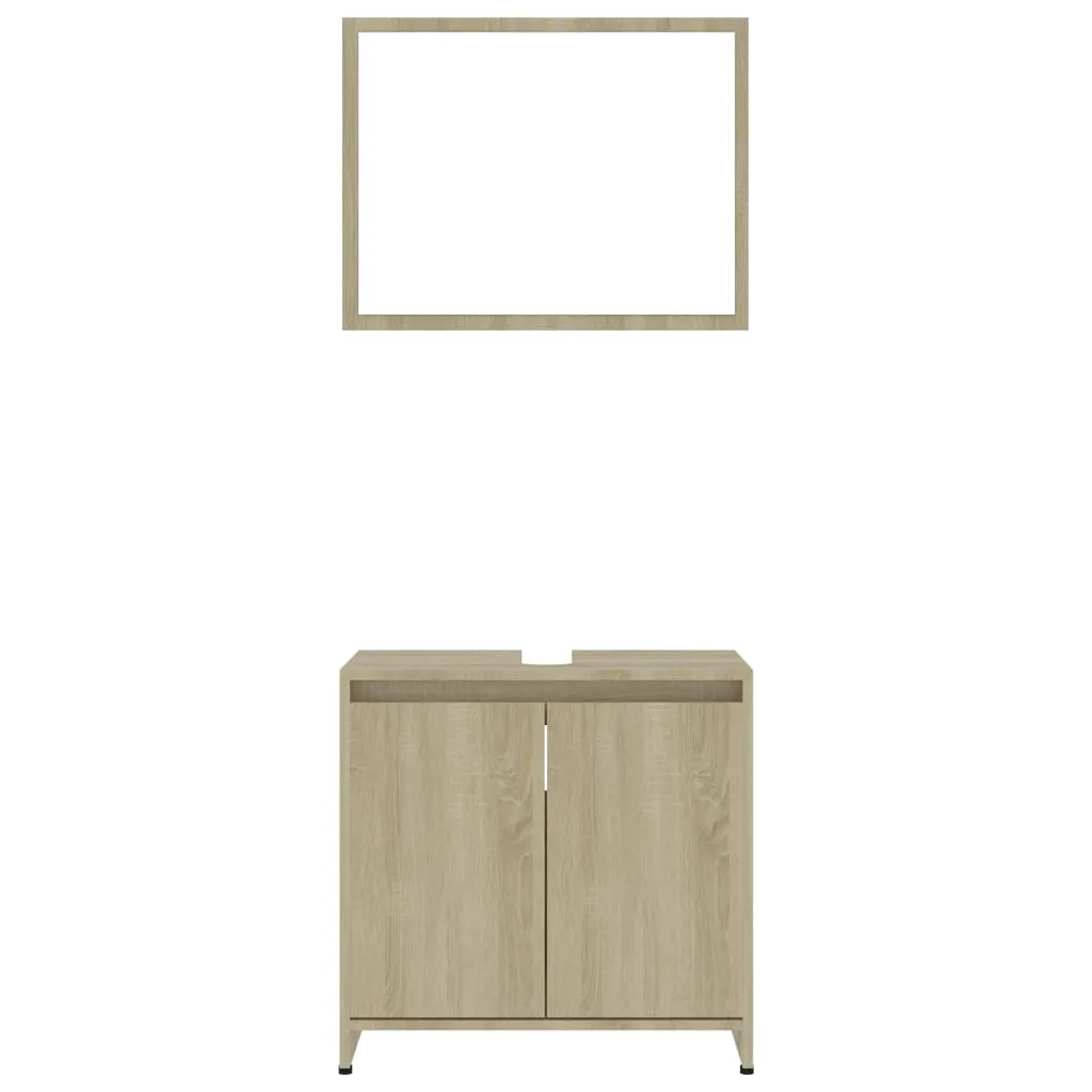 Bathroom Furniture Set Sonoma Oak Chipboard