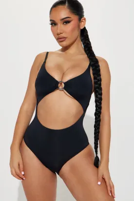 Beachy Dreams Cutout 1 Piece Swimsuit - Black