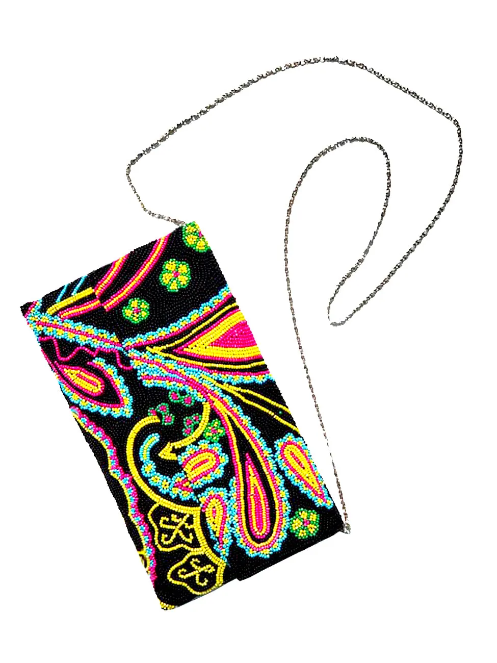 Beaded Envelope Evening Bag Bright Paisley