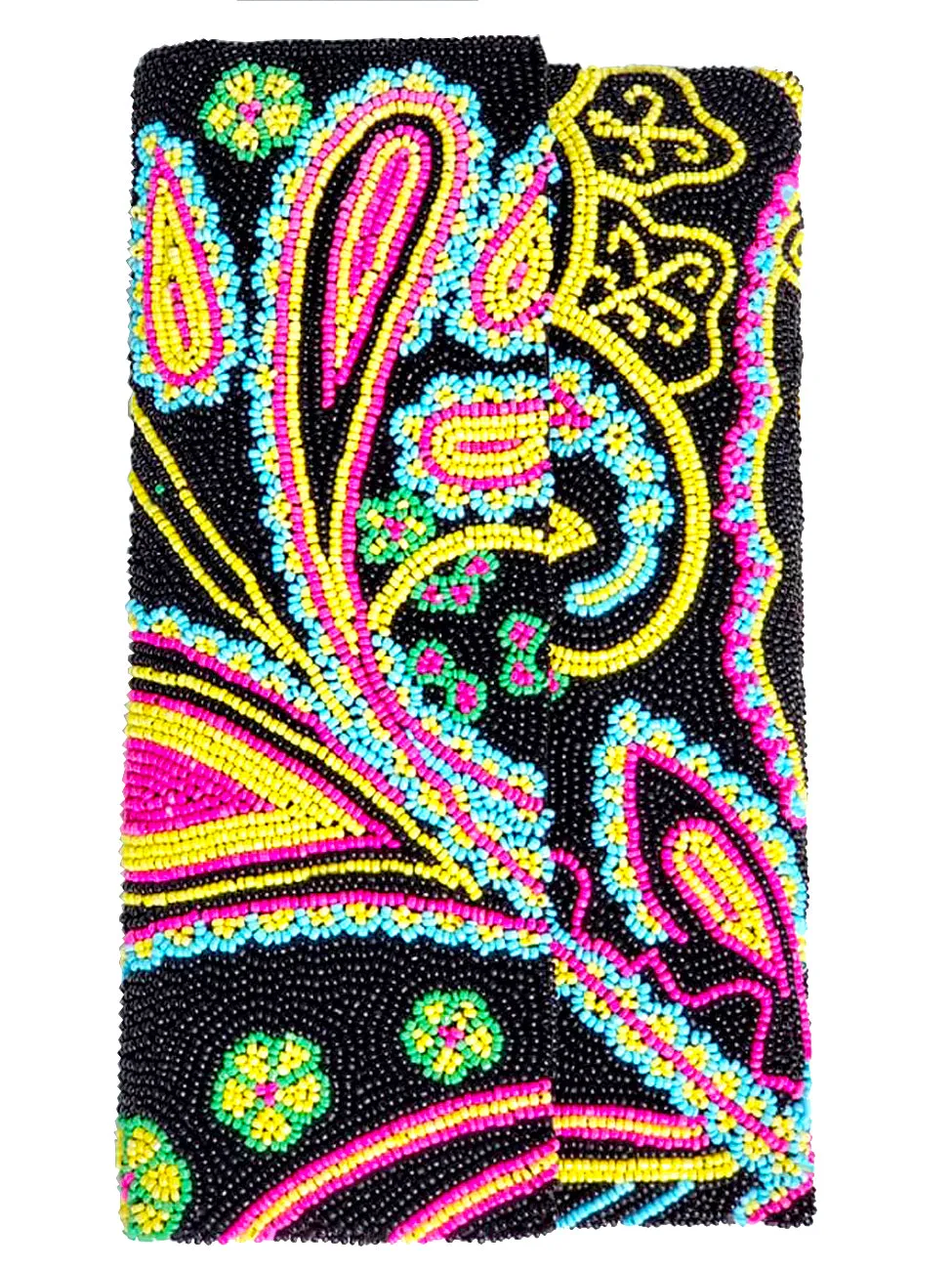 Beaded Envelope Evening Bag Bright Paisley