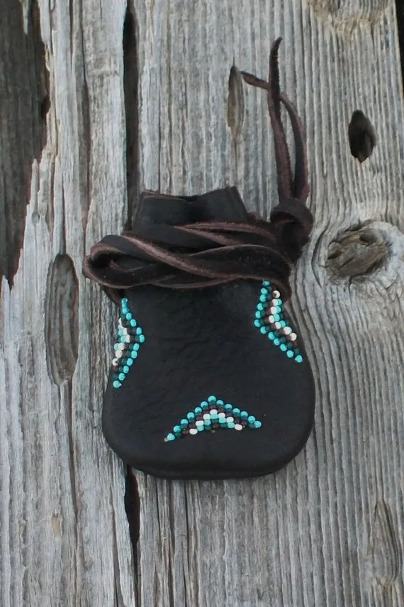 Beaded medicine pouch , amulet bag