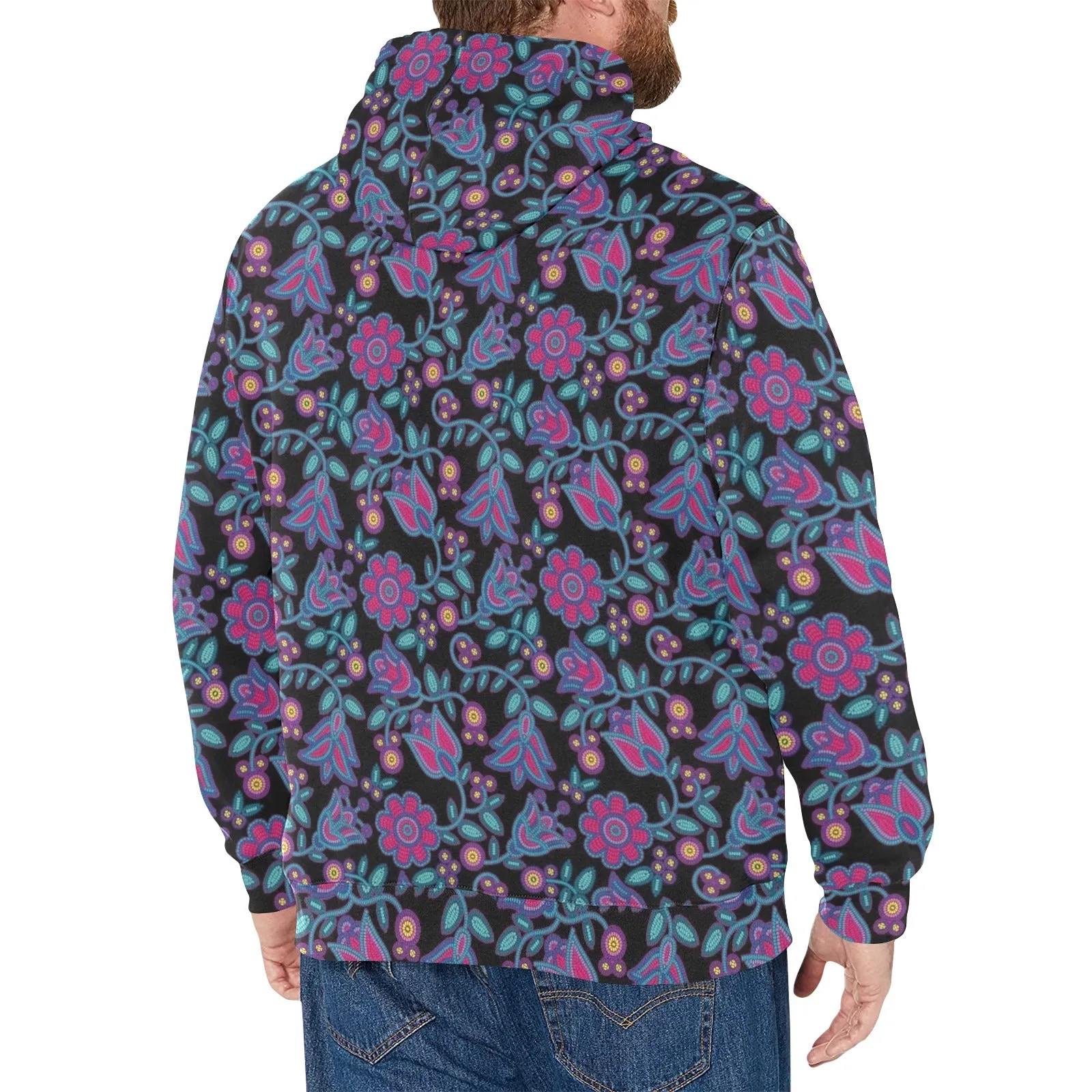 Beaded Nouveau Coal Men's Long Sleeve Fleece Hoodie