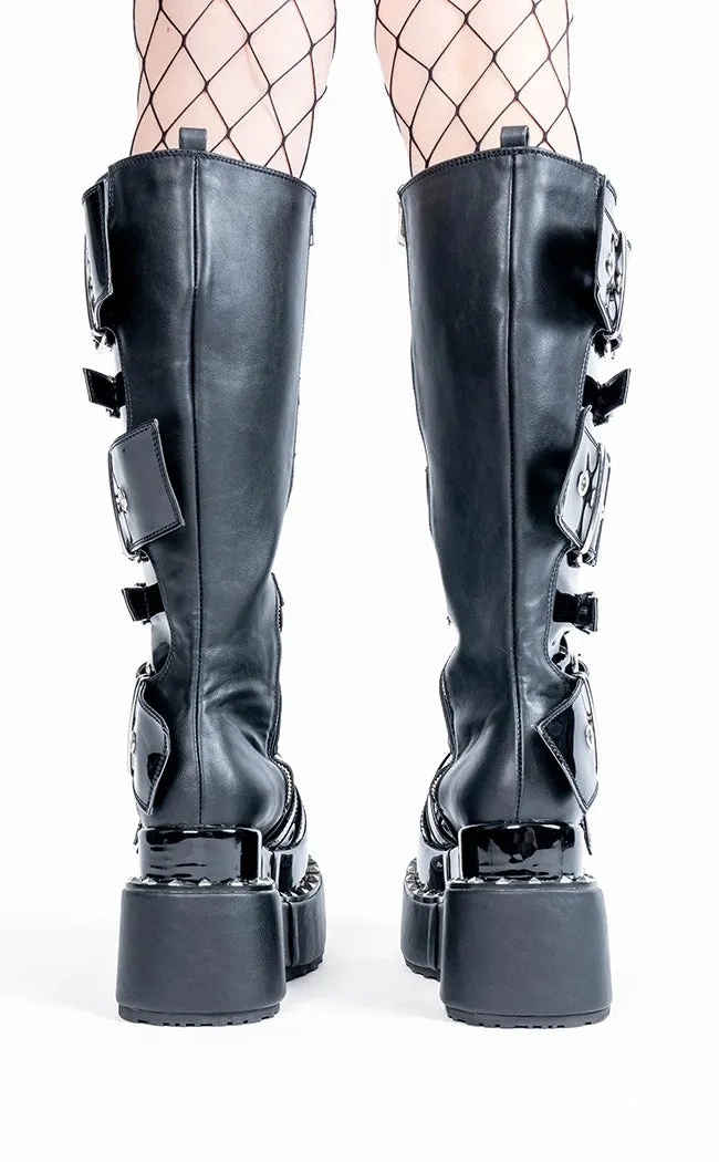 BEAR-215 Black Patent Knee-High Boots (AU Stock)