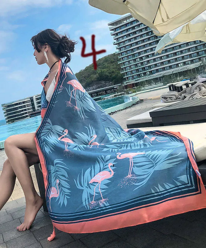 Beautiful Oversized Print Chiffon Beach Shawl