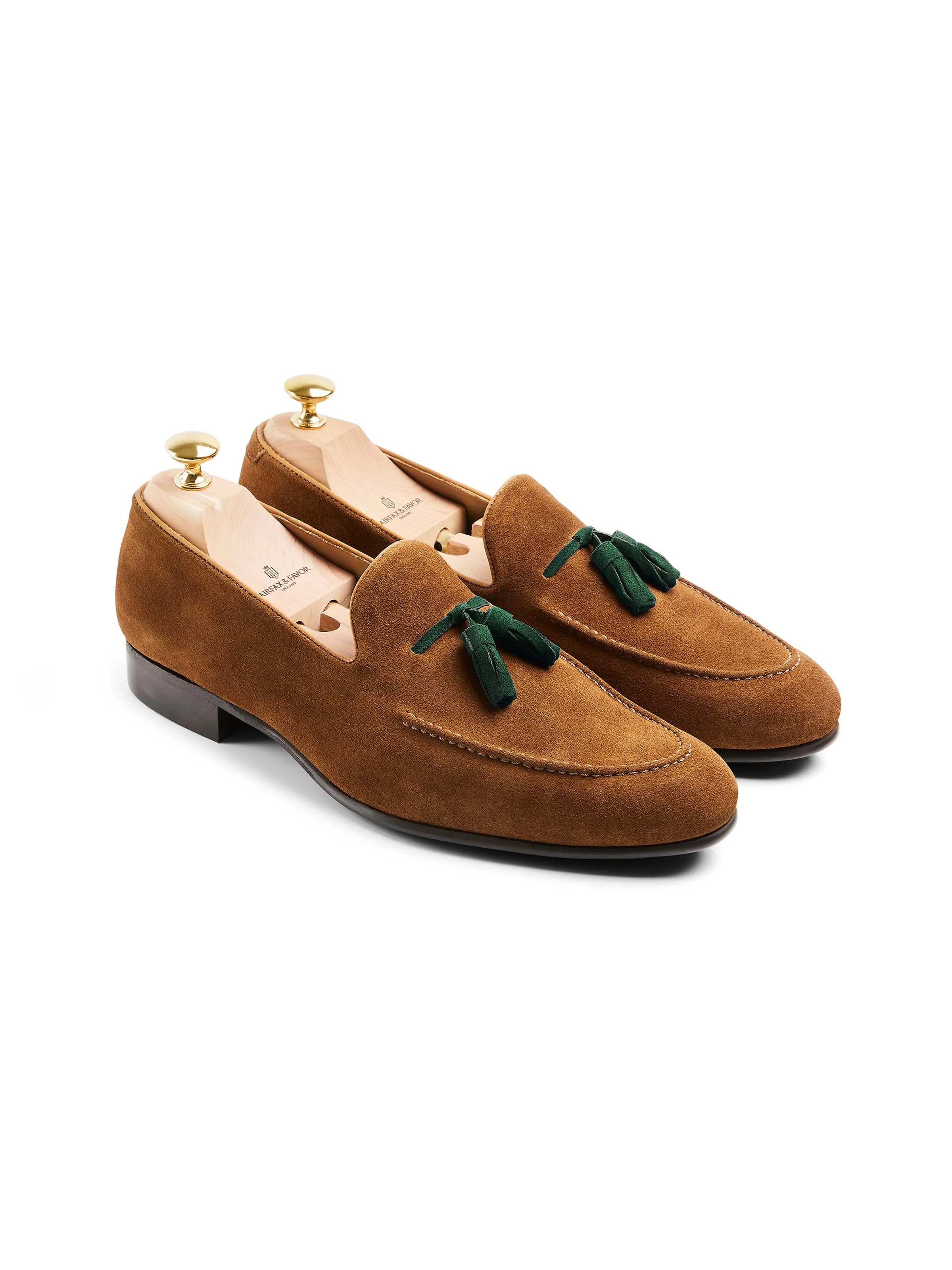 Bedingfeld - Cognac & Emerald Green Suede