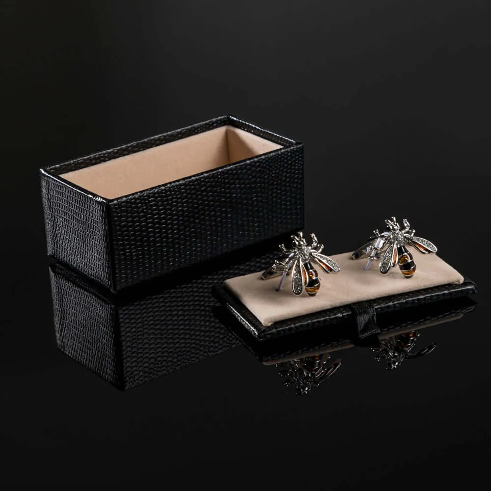 Bee-shaped Diamond French Swank Cufflinks