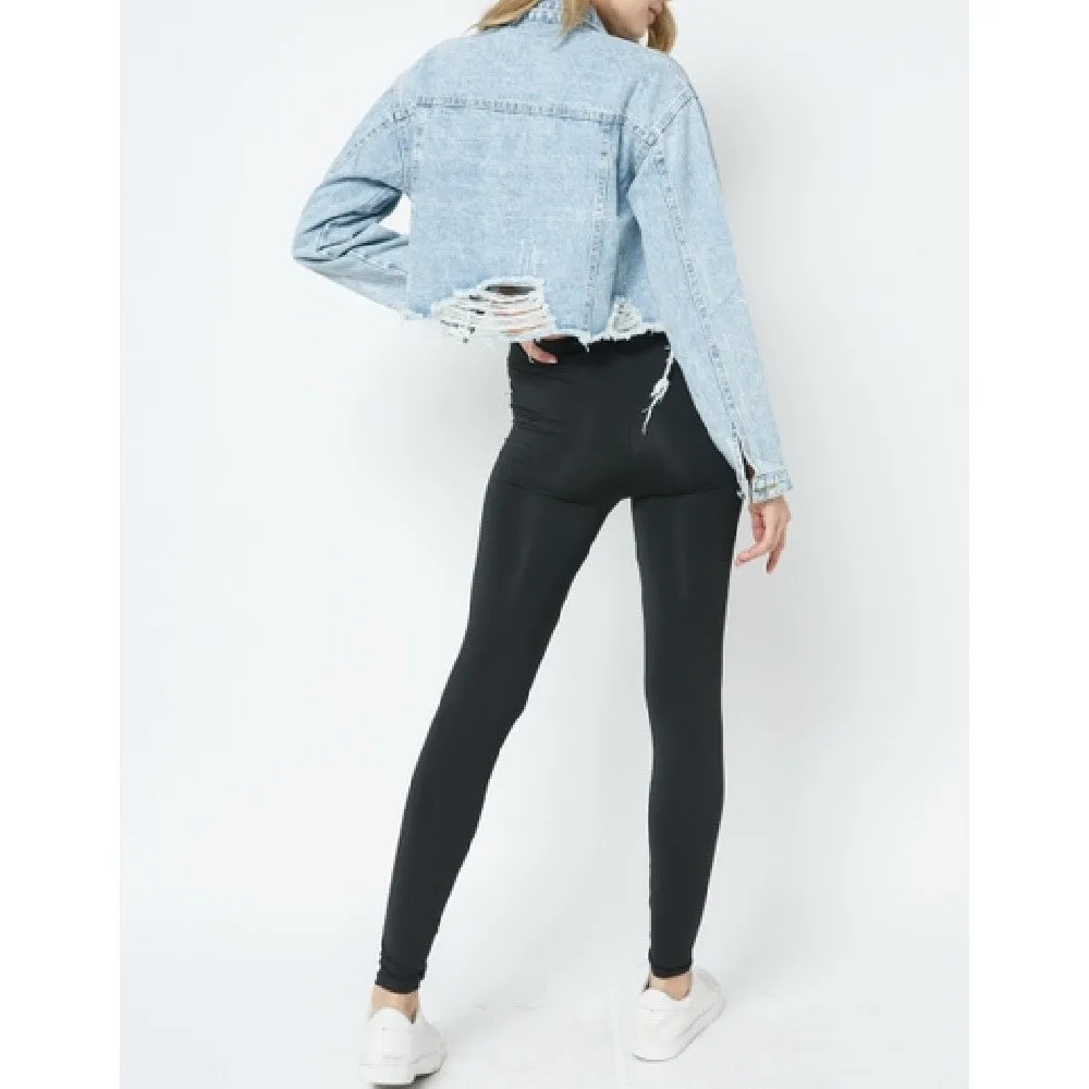 Beginners Luck Cropped Denim Jacket