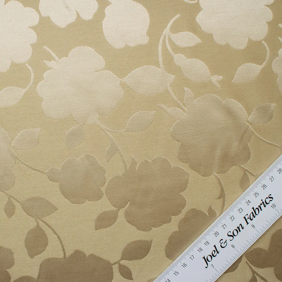 Beige Grosgrain Floral Jacquard (A 3m Piece)