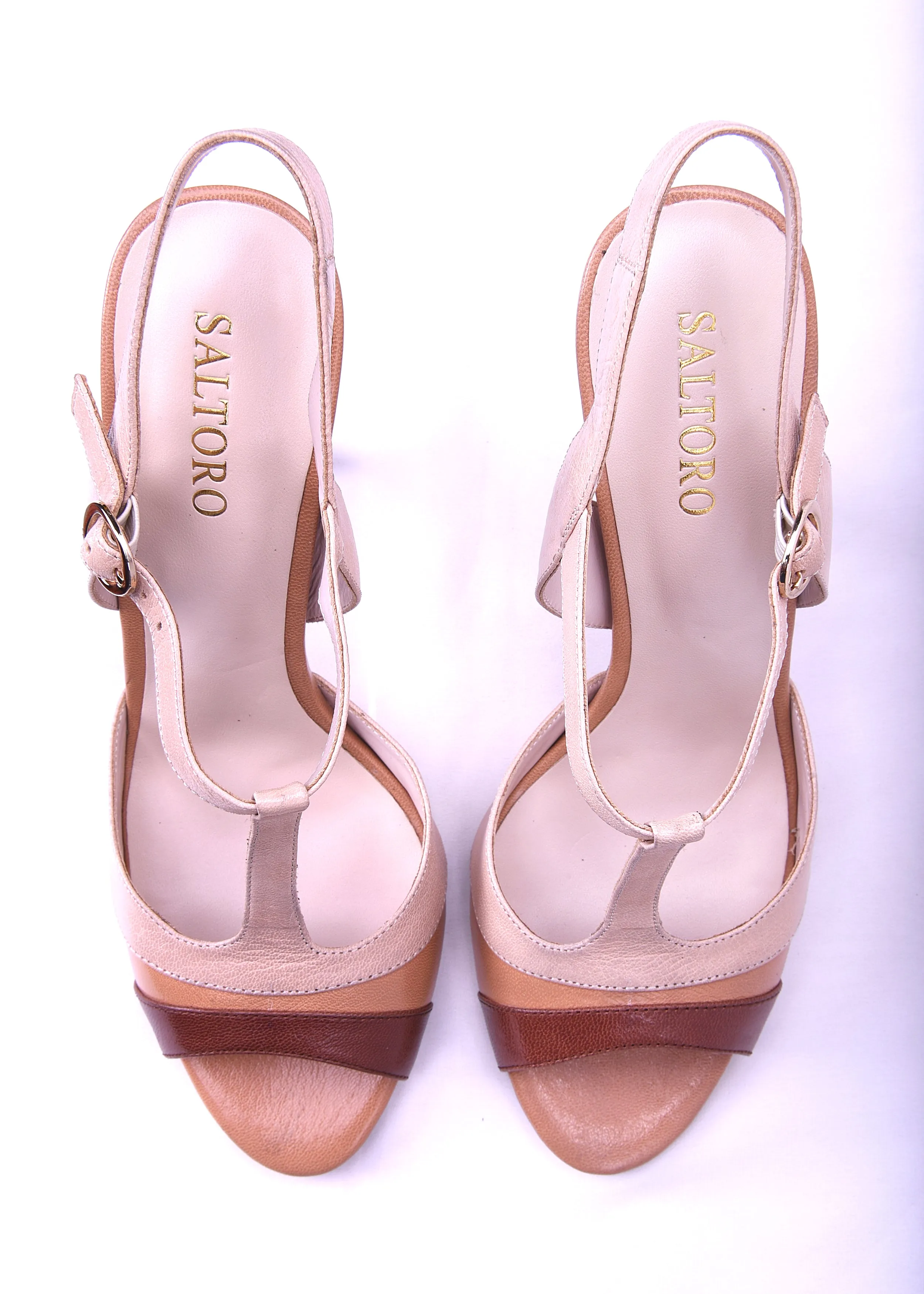 Beige High Heel Sandals