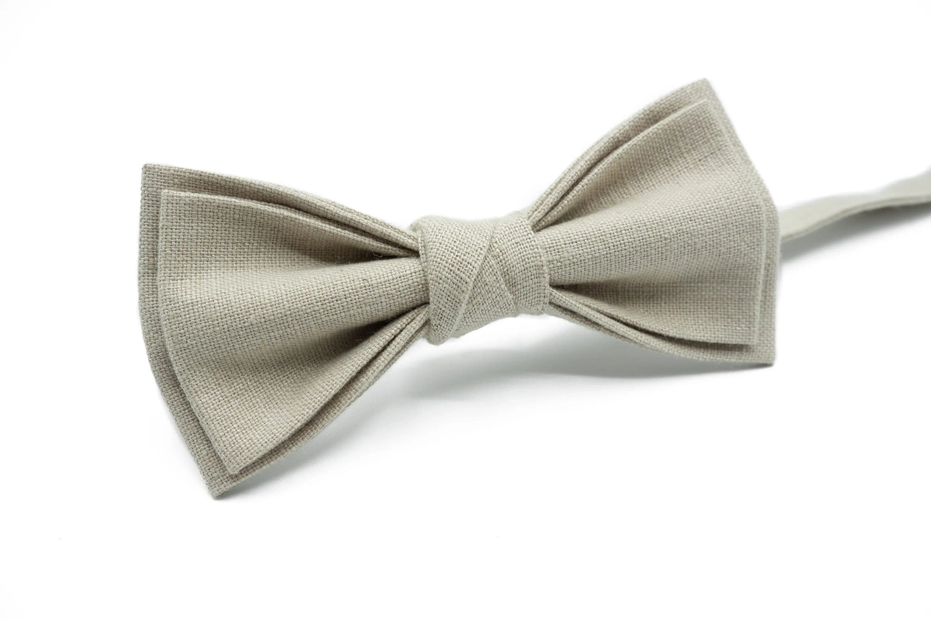 Beige Linen Suspender & Bow Tie Set - Perfect for Toddlers, Boys, Men, and Groomsmen