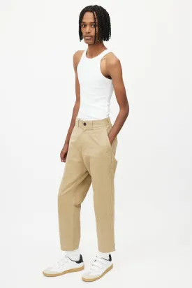 Beige Straight Leg Trouser