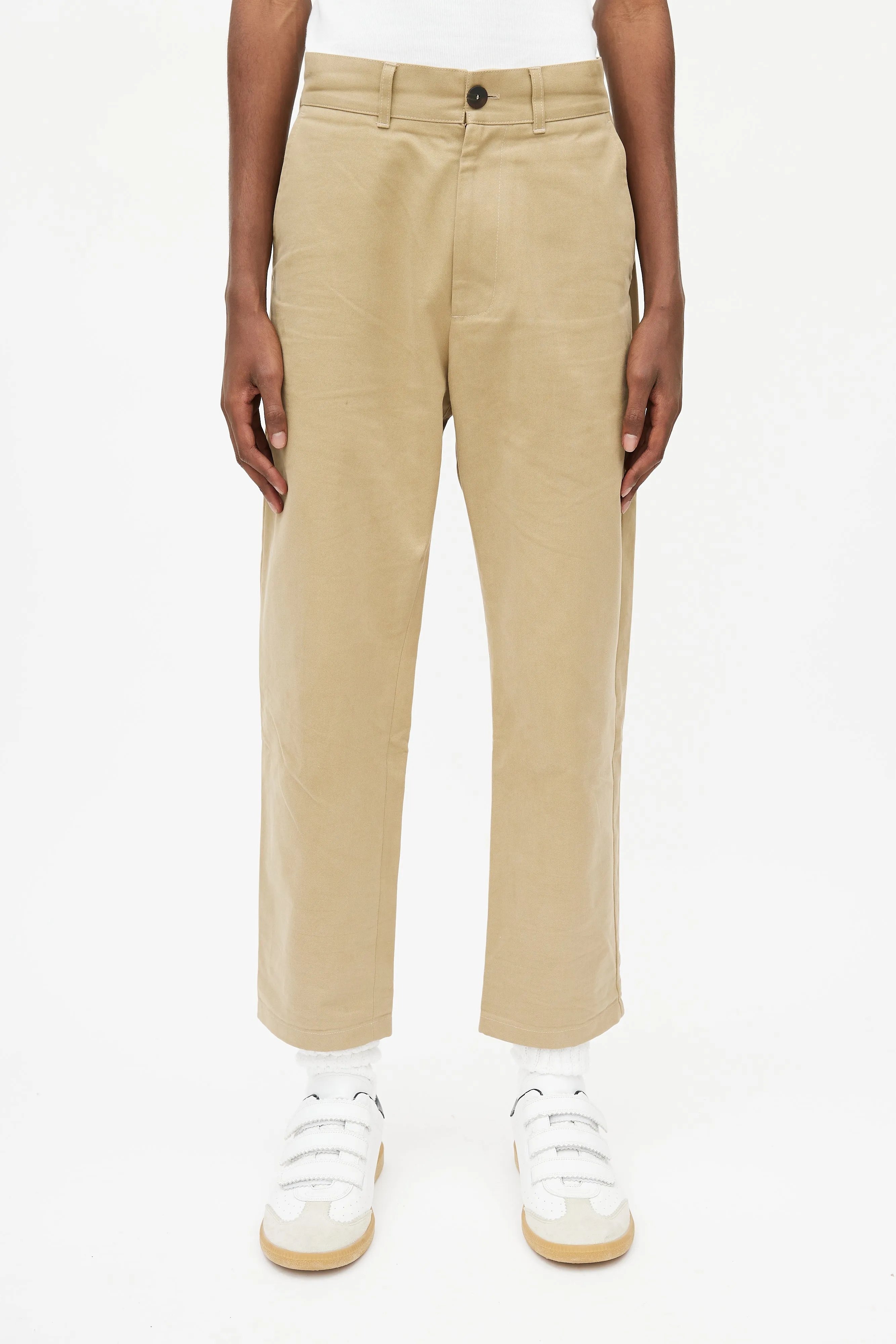 Beige Straight Leg Trouser