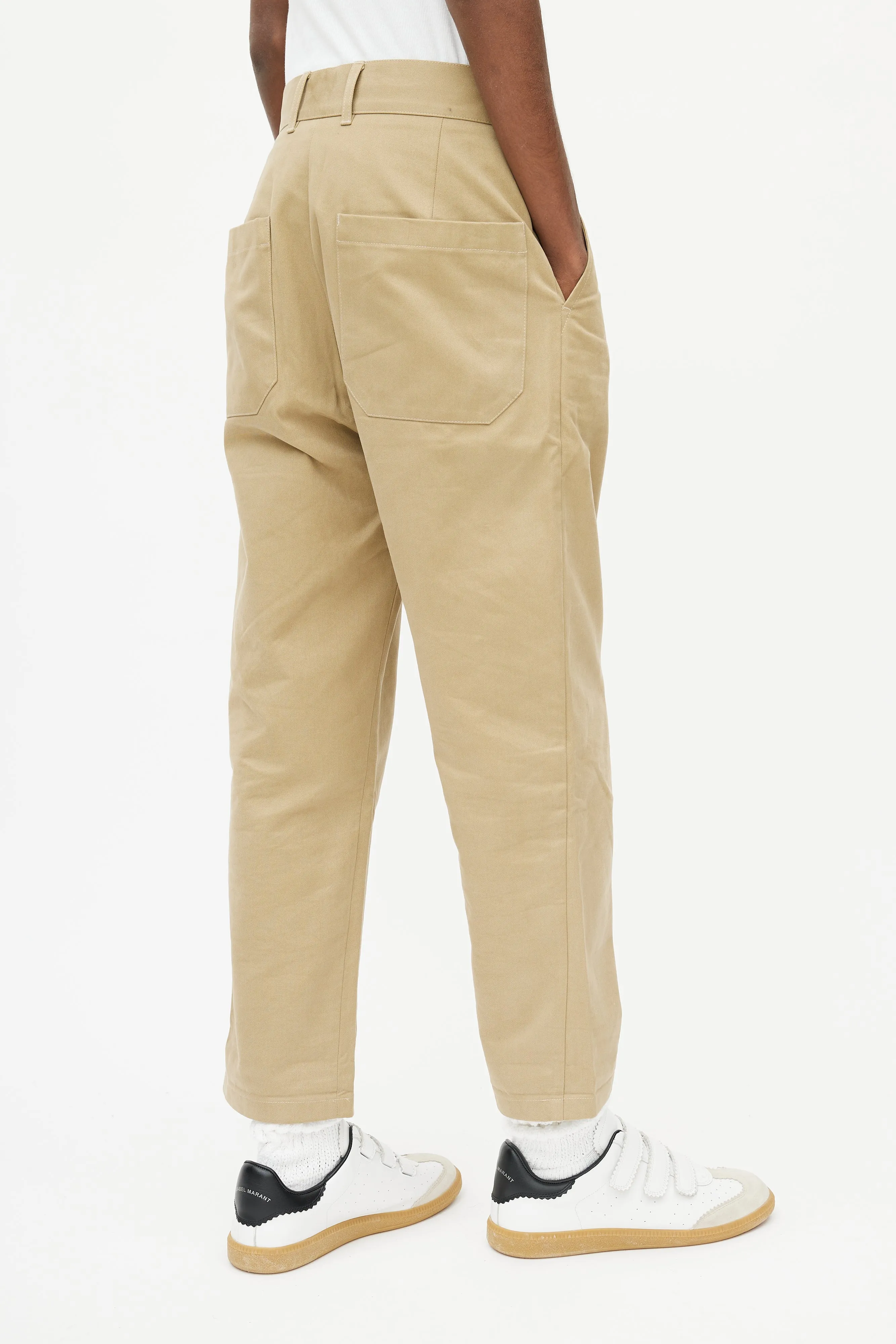 Beige Straight Leg Trouser