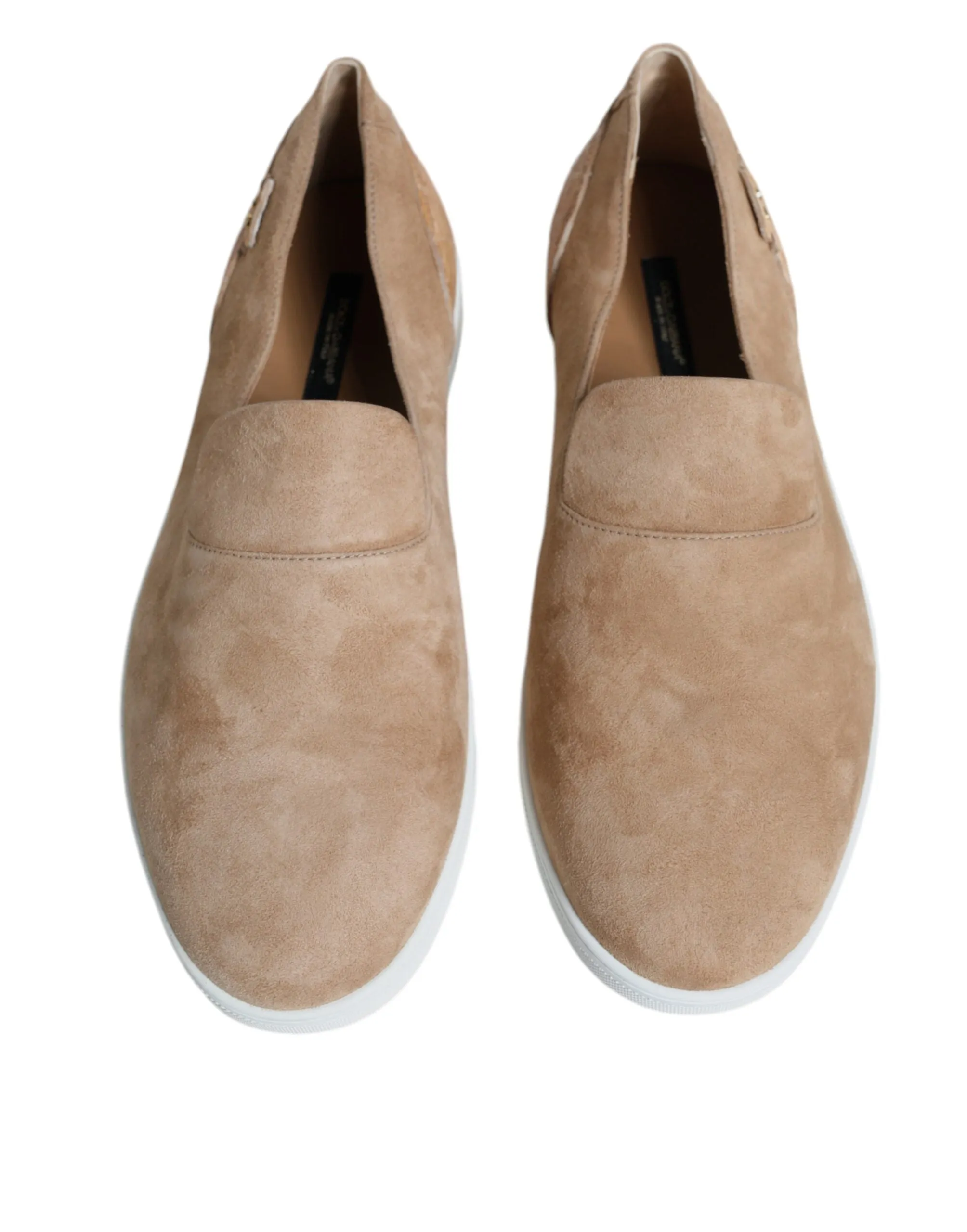 Beige Suede Caiman Loafers Slippers Shoes