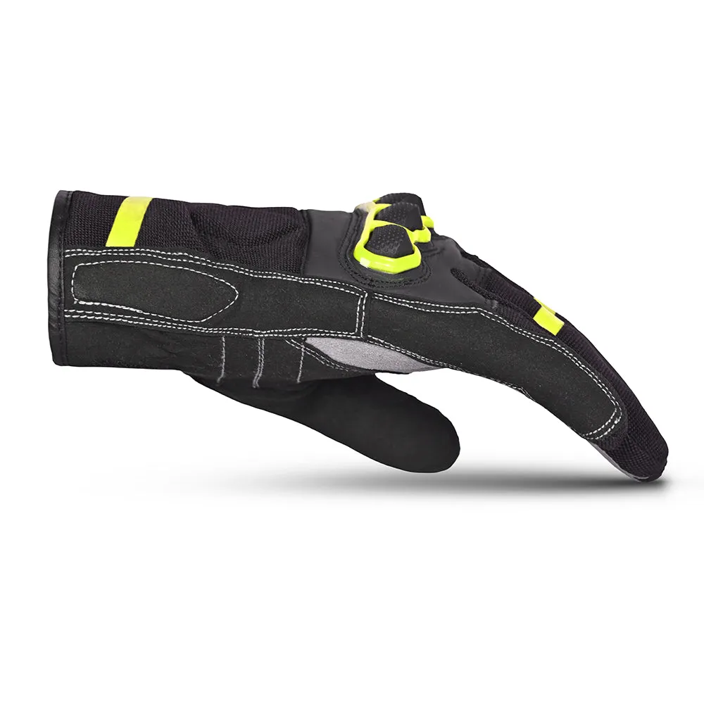 BELA Tracker Motorbike Gloves  Black Yellow Flouro