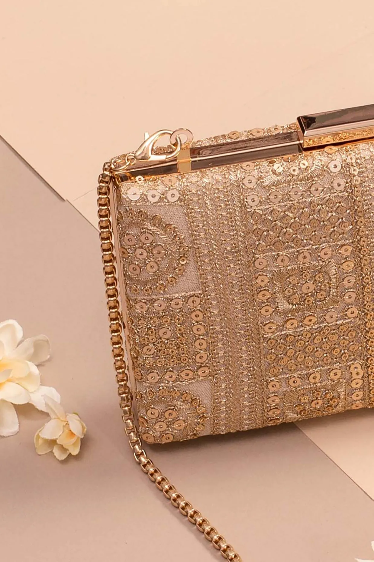 Bella Gold Box Clutch