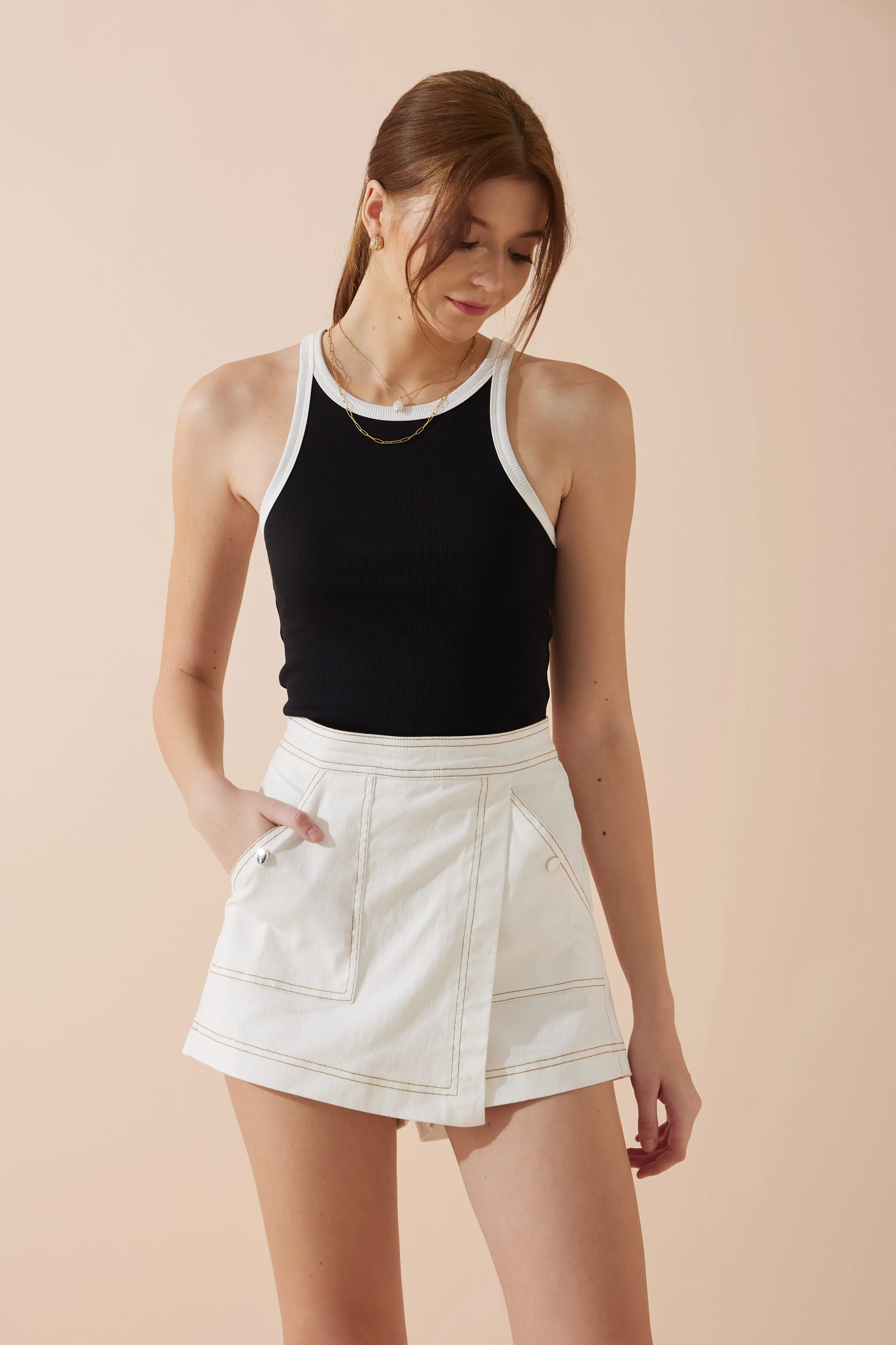 Bellamy White Asymmetric Skort