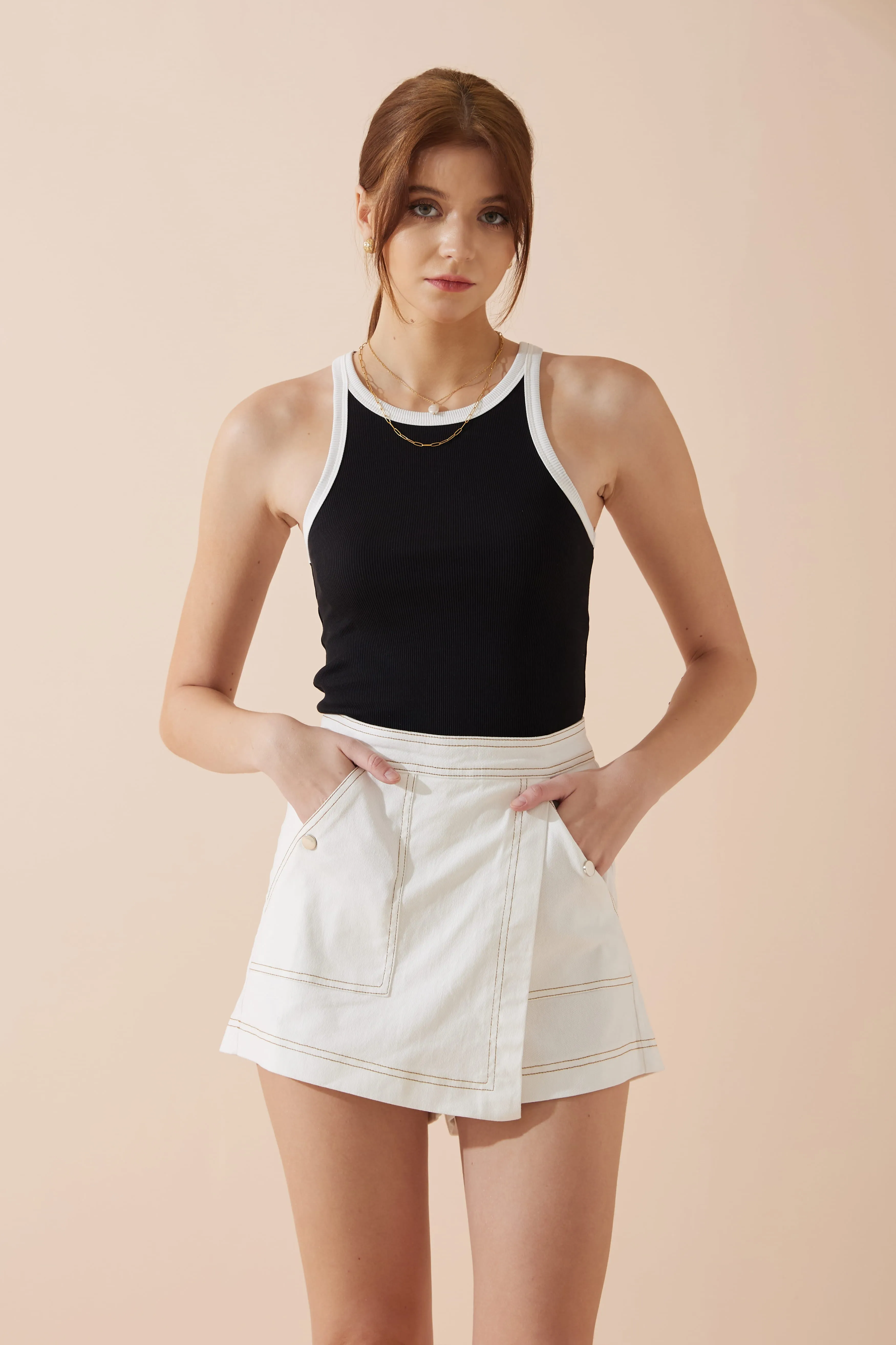 Bellamy White Asymmetric Skort