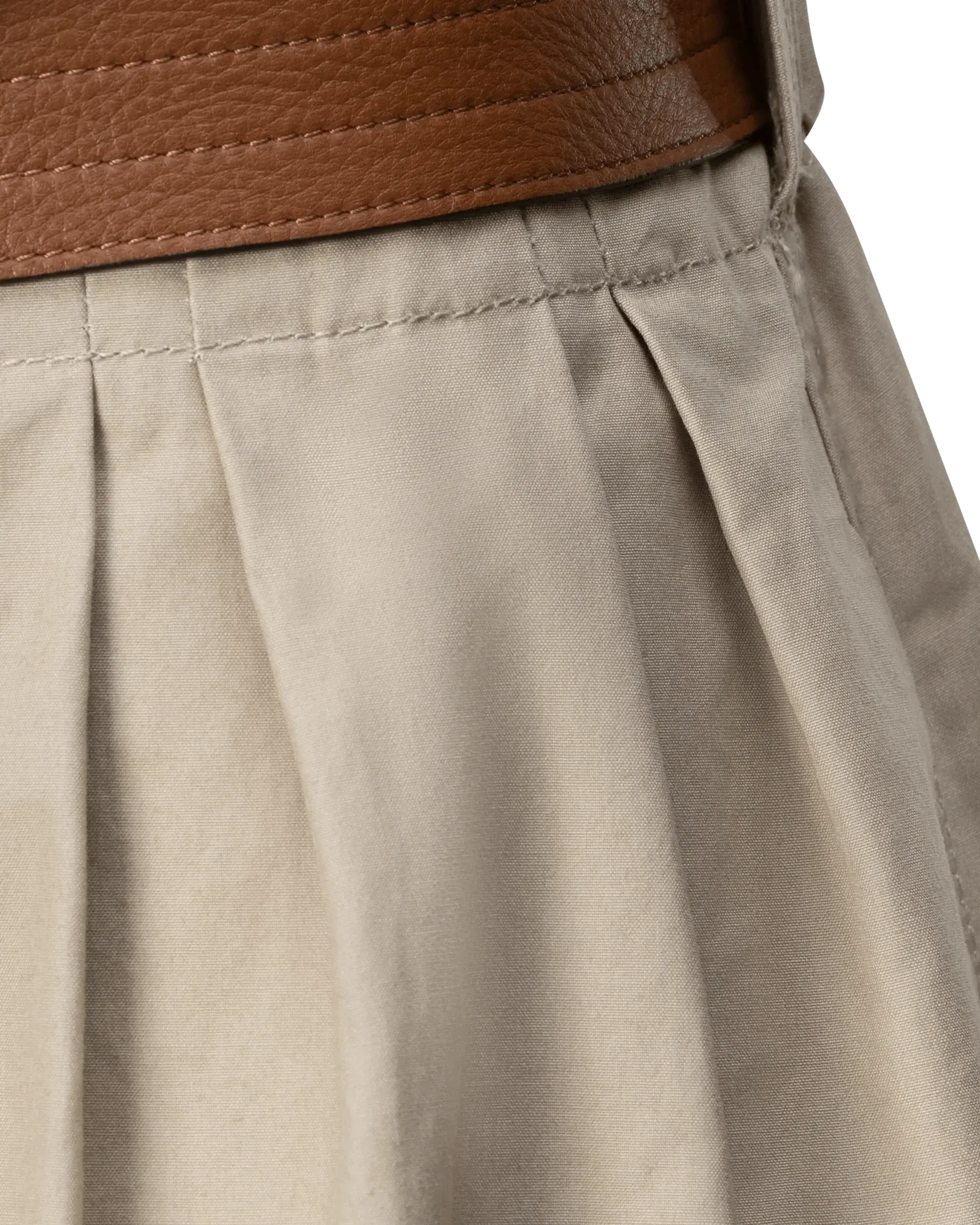 Belted A-Line Midi Skirt