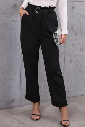 Belted Paperbag Waist Pants