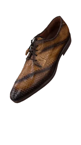 Belvedere Brown Men's Dress Shoes Snake Skin Lace Up