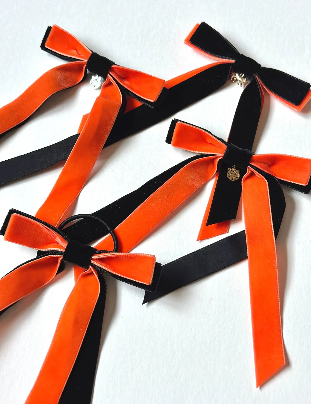 Bengals Charm Bows | Black and Orange Bows | Cincinnati Bengals Hair Accessories