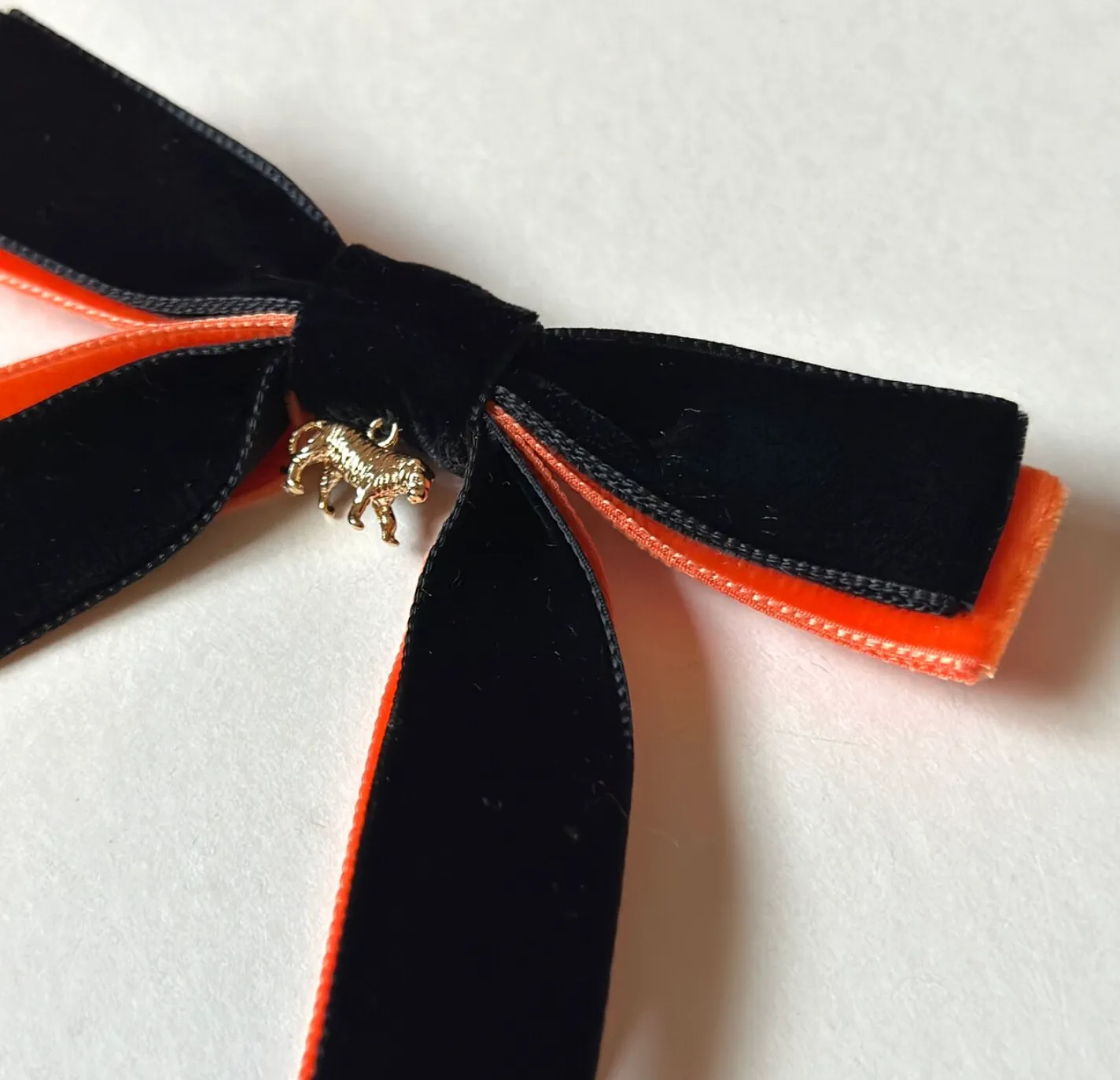 Bengals Charm Bows | Black and Orange Bows | Cincinnati Bengals Hair Accessories