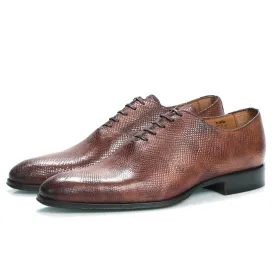 Benson Wholecut Oxford Brown Snakeskin