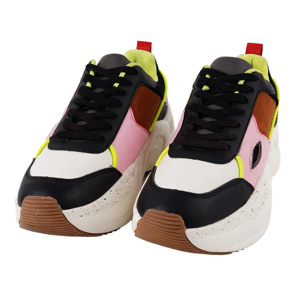 Bershka Chunky Lifestyle Low-Top Sneakers Leather Multicolour Colour For Women