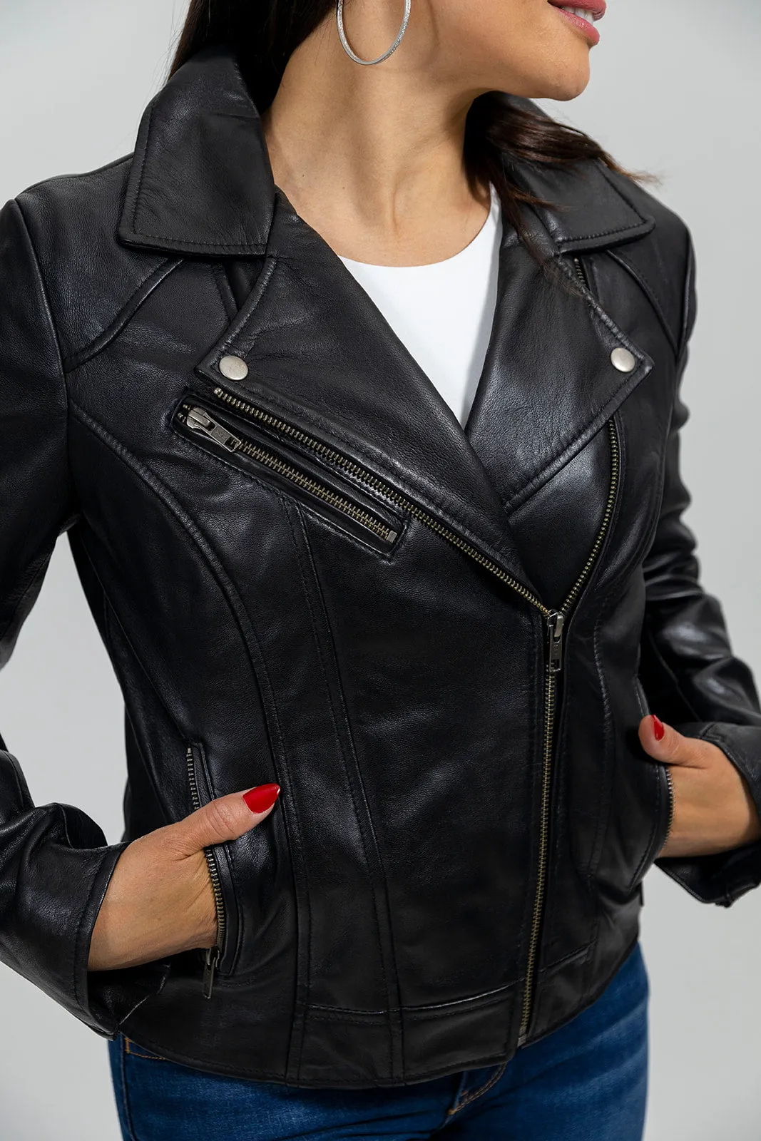 Betsy - Women's Fashion Lambskin Leather Jacket