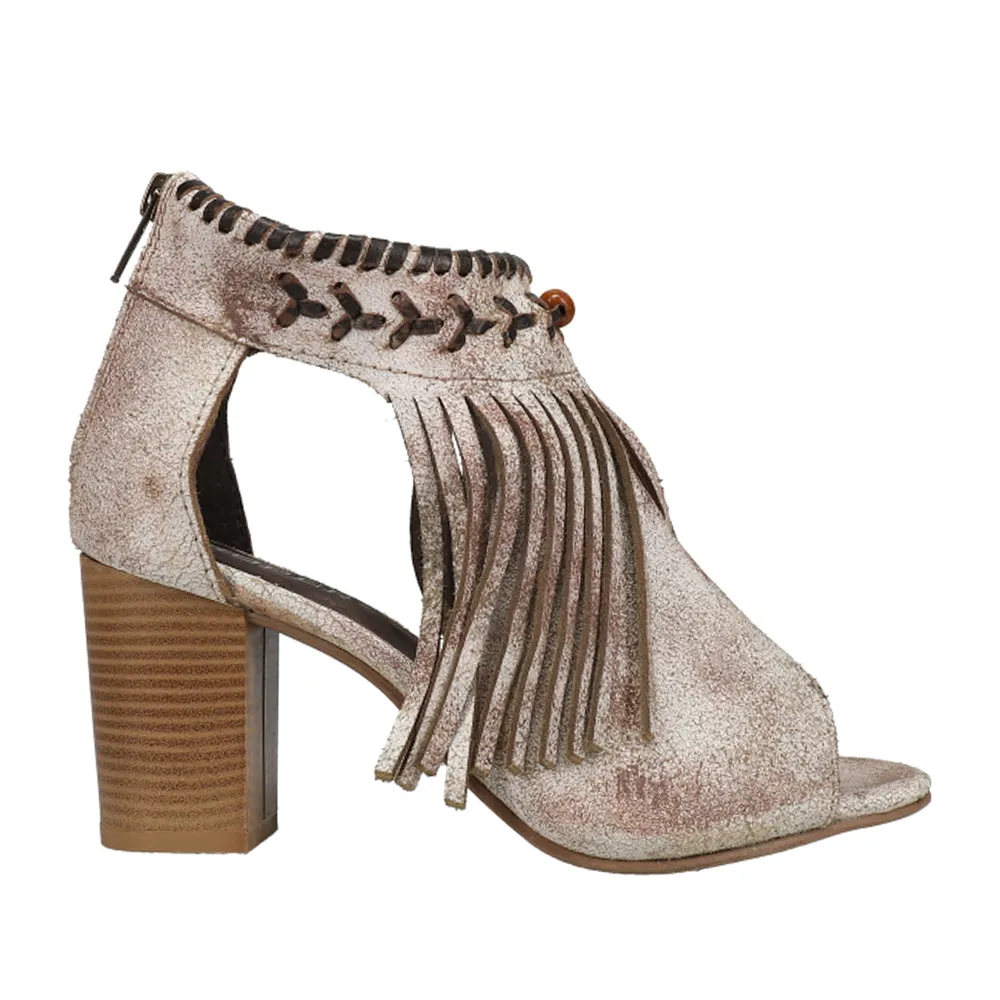 Bettina Fringe Peep Toe Shootie Pumps