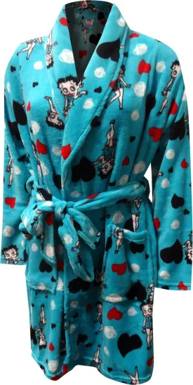 Betty Boop Turquoise Super Soft Plush Robe