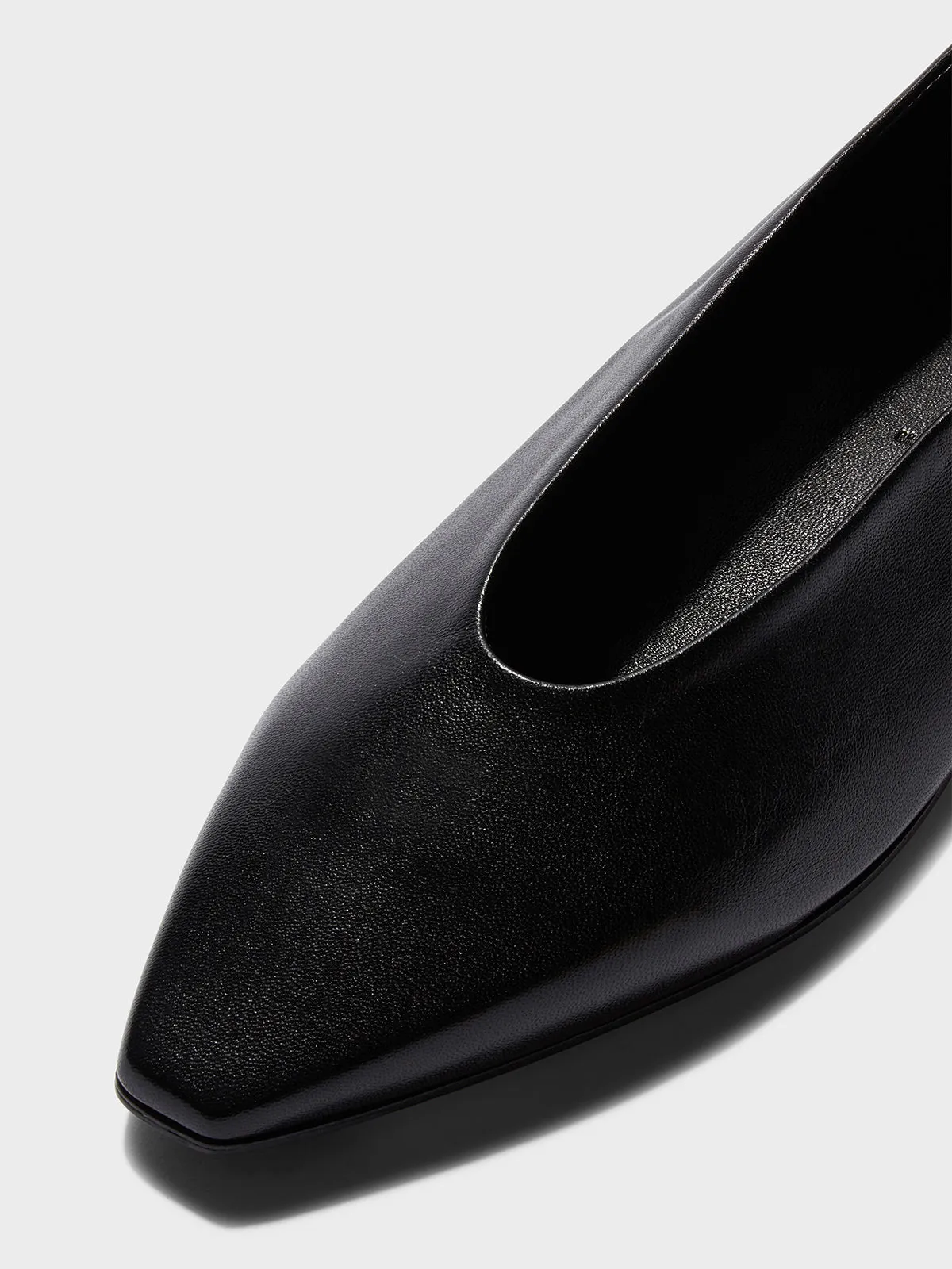 Betty Leather Square-Toe Ballet Flats