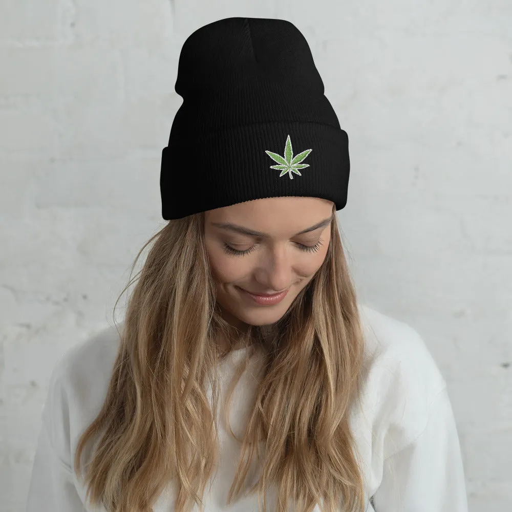 Bhang leaf Cuffed Beanie