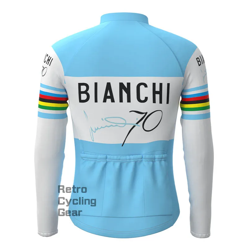 Bianchi Water Blue Retro Long Sleeve Cycling Kit