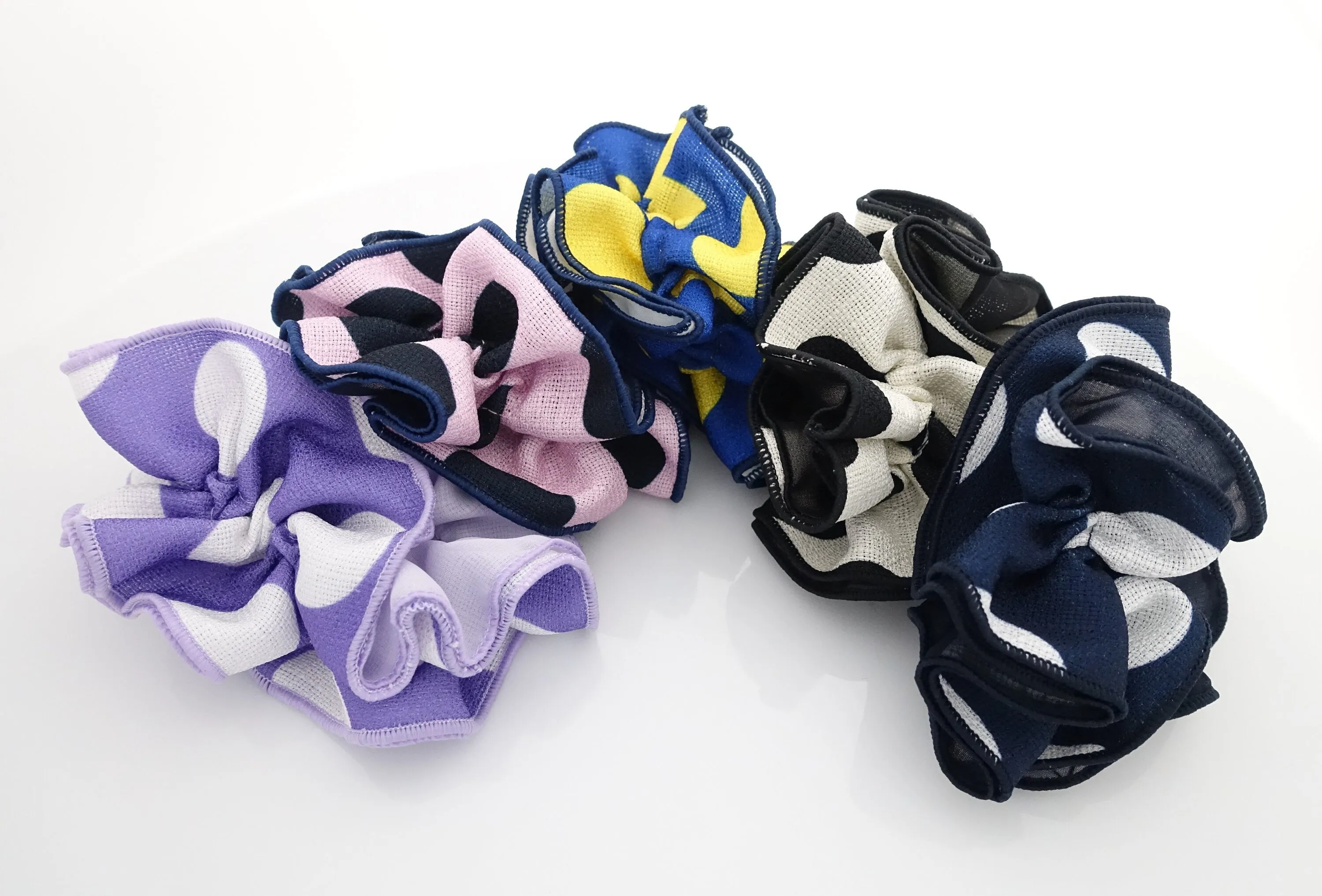 big dot chiffon layered scrunchies woman hair scrunchie