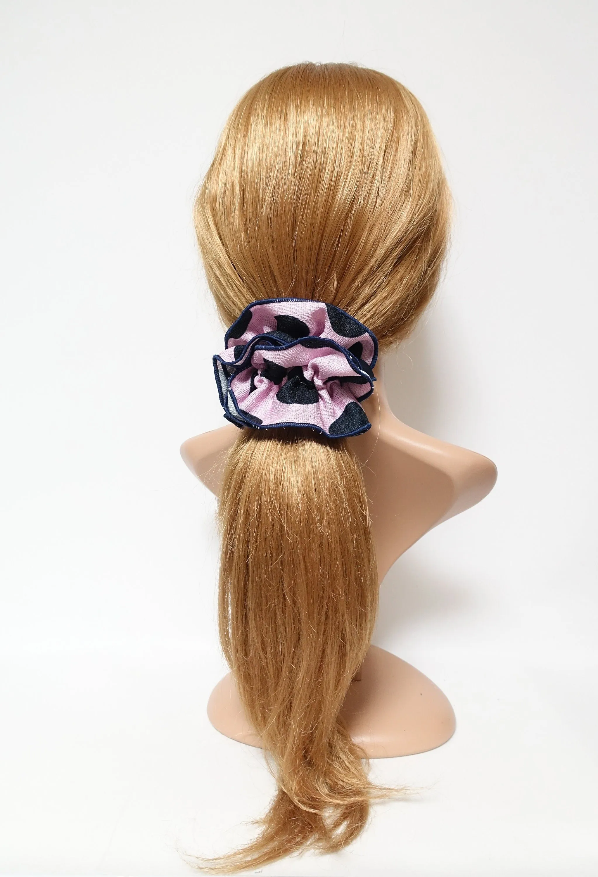 big dot chiffon layered scrunchies woman hair scrunchie