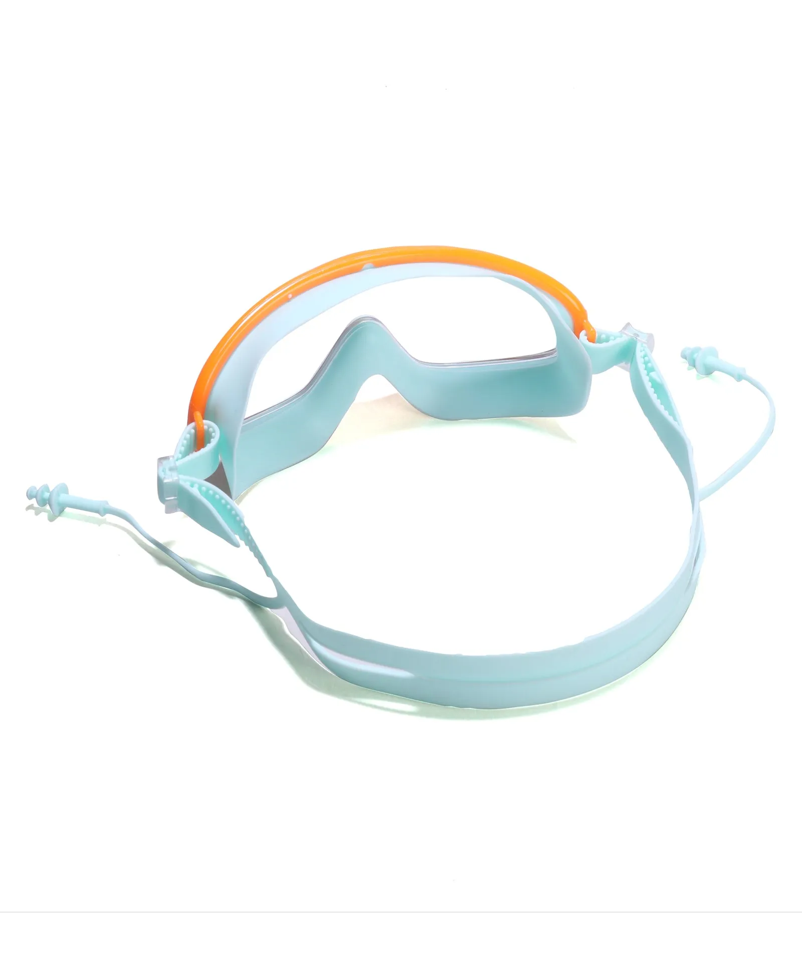 BIG FRAME SWIMMING GOGGLES WITH EAR PLUGS - GREEN