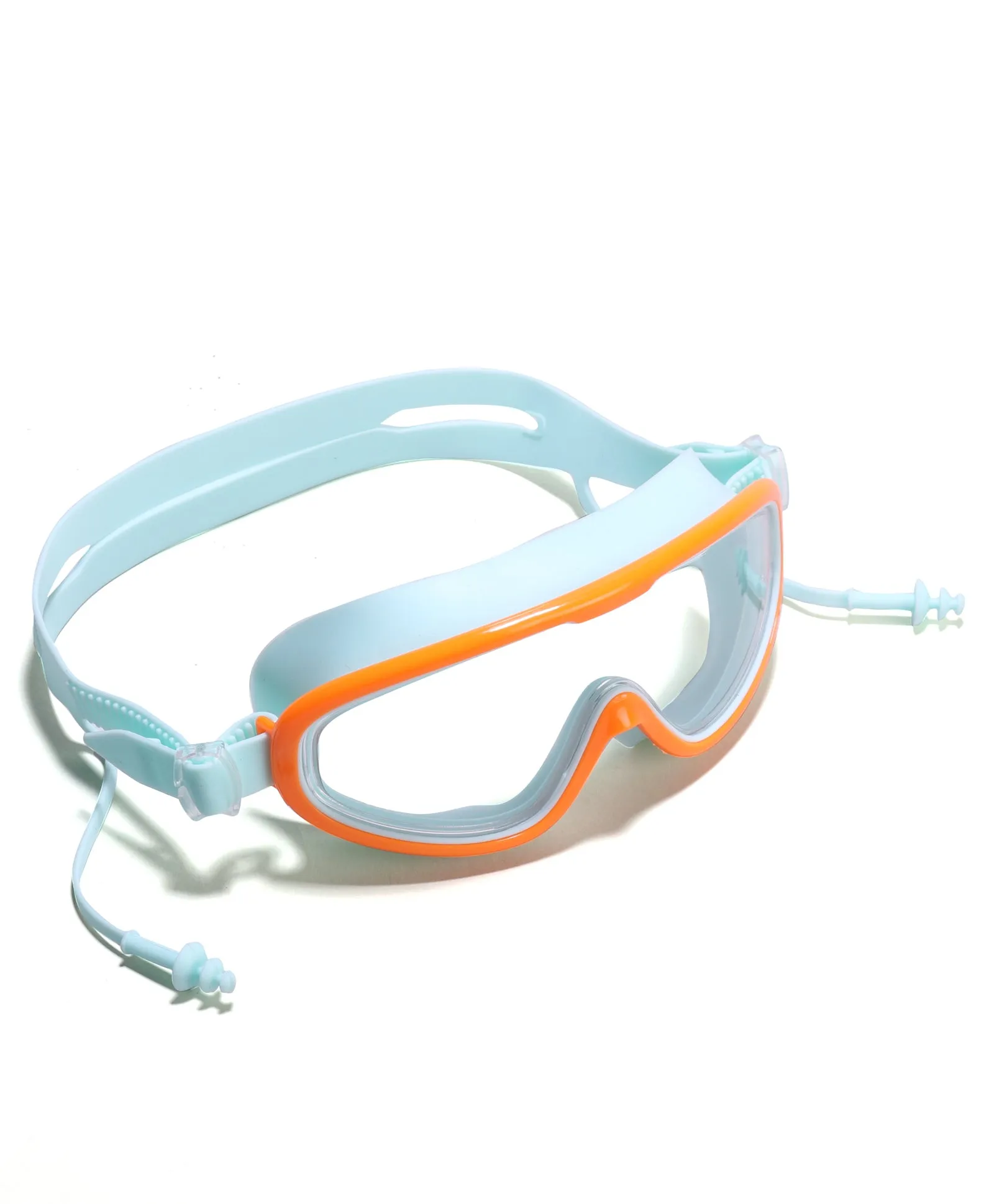 BIG FRAME SWIMMING GOGGLES WITH EAR PLUGS - GREEN