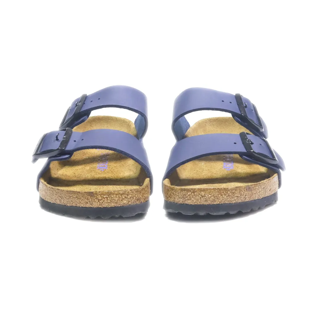 Birkenstock Arizona Flat Sandals Leather Blue Colour For Women