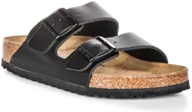 Birkenstock Arizona Natural Leather In Black | Regular Fit