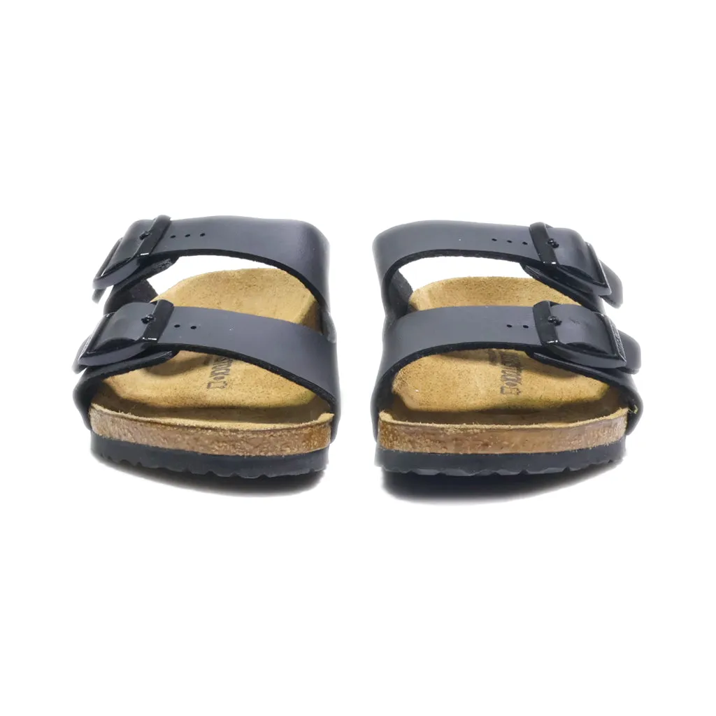 Birkenstock Flat Sandals Leather Black Colour For Kids