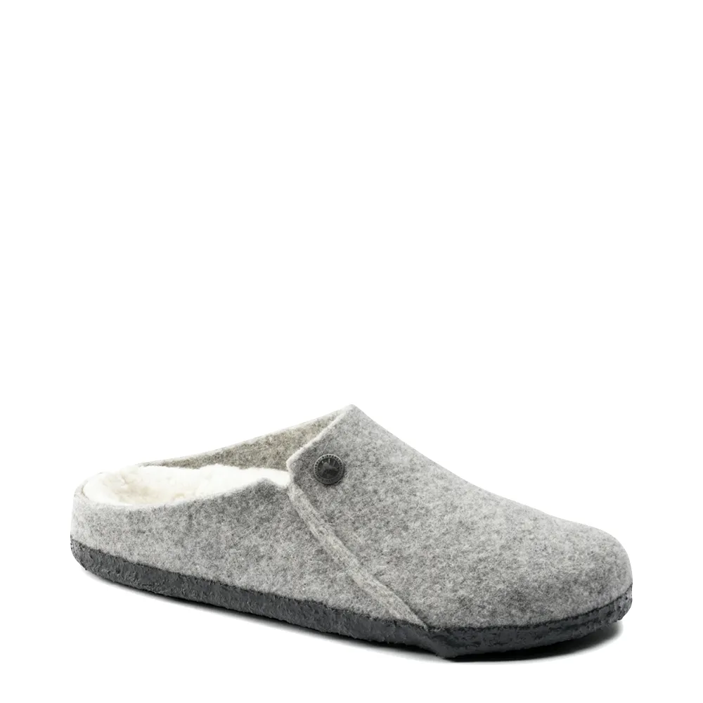 Birkenstock Women's Zermatt Shearling Slip On Clog Slipper in Light Grey